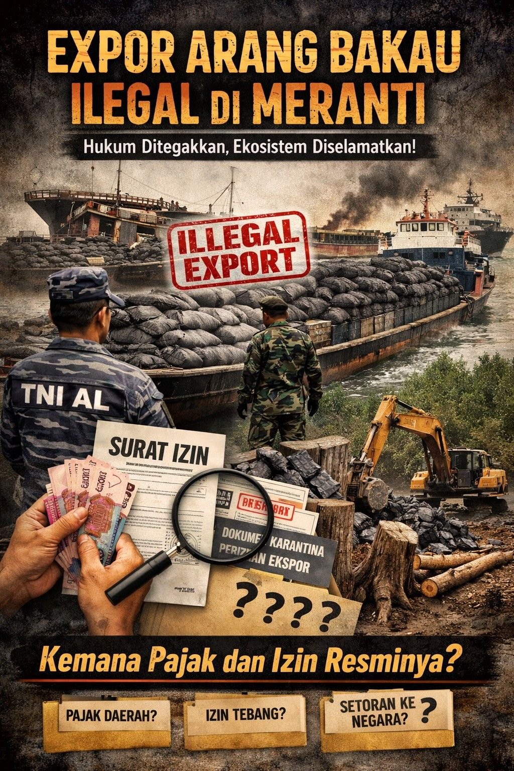 Arang Bakau Meranti, Dari Mata Pencaharian Ber-"TRANSFORMASI" Menjadi Komoditi Ekspor "ILLEGAL". LIRA : Lakukan Penegakan Hukum Demi Anak Cucu