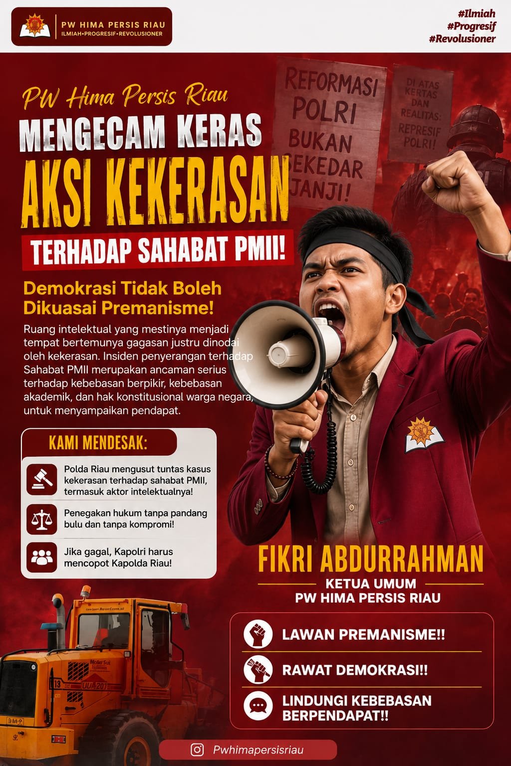 PW Hima Persis Riau Mengecam Keras Aksi Kekerasan terhadap Sahabat PMII: Demokrasi Tidak Boleh Dikuasai Premanisme