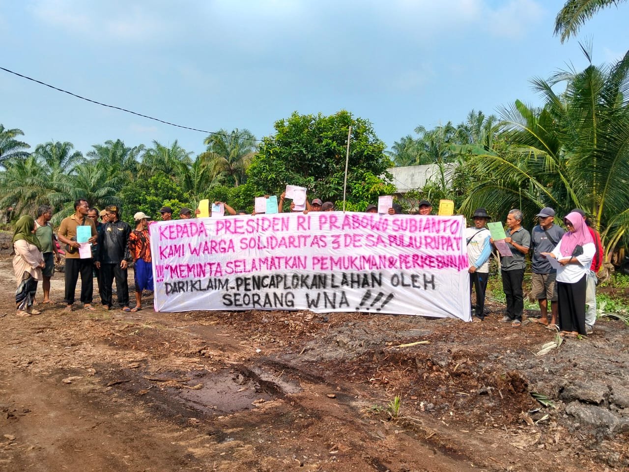 3 Desa Pulau Rupat  Hari Ini Deklarasi Tolak WNA,  Secepatnya  Kepung Kantor Bupati dan BPN Bengkalis